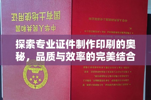 顺庆探索专业证件制作印刷的奥秘，品质与效率的完美结合